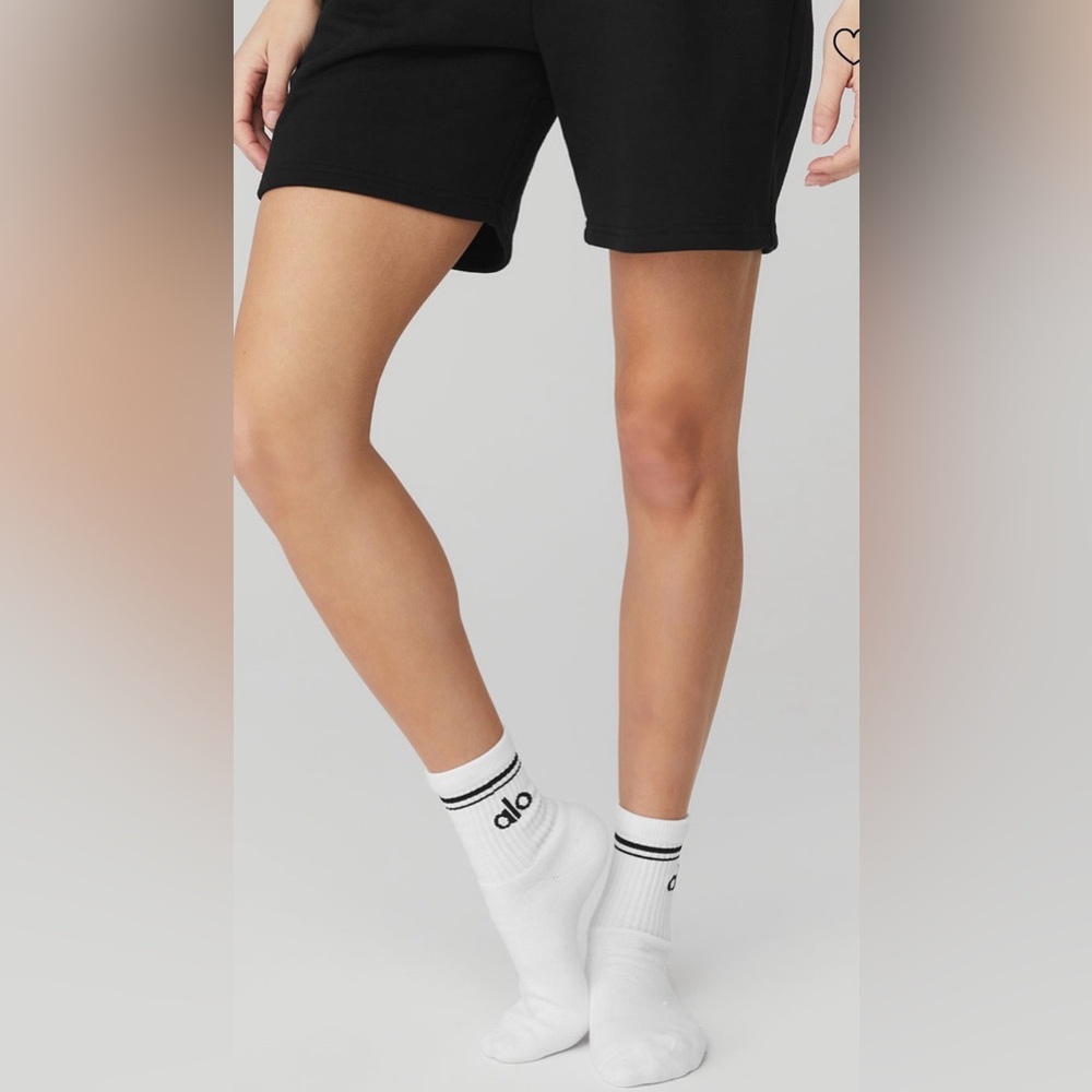 Alo Yoga Unisex Half-Crew Throwback Sock Unisex Medium White/Black